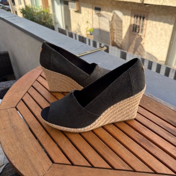 Toms Womens Peep Toe Wedge Heels Espadrille Style Size 10 W NWOB - Picture 4 of 8